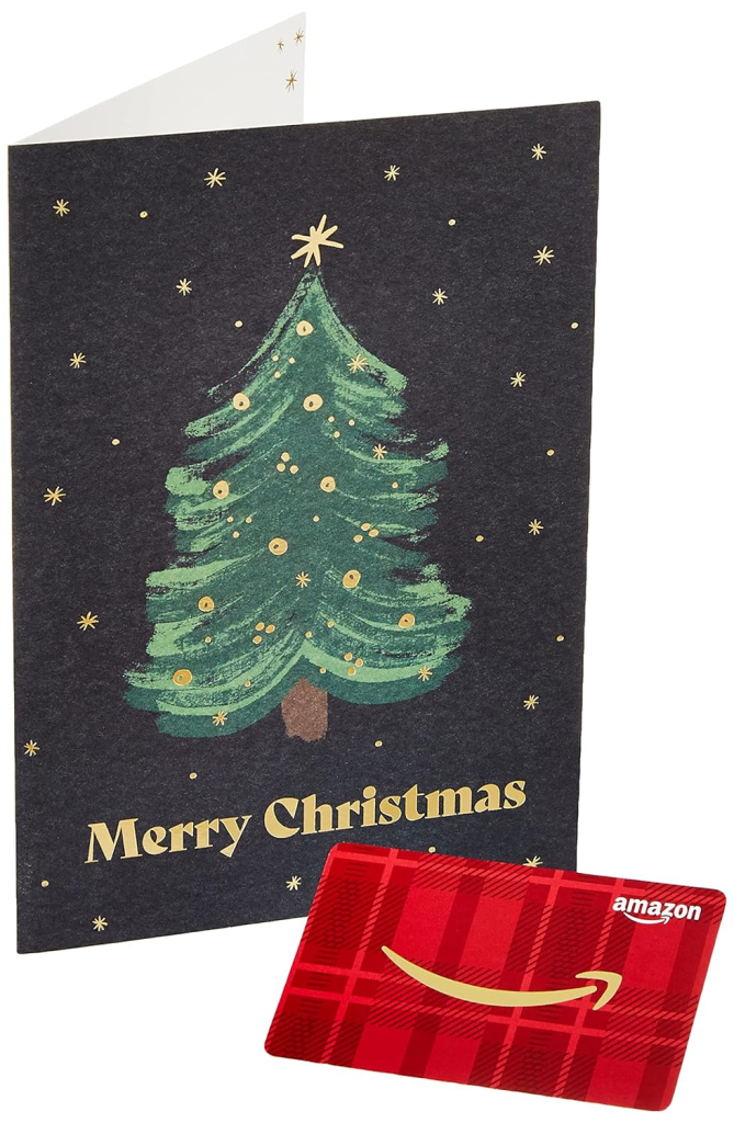 Gift Card with Watercolor Christmas Tree Design